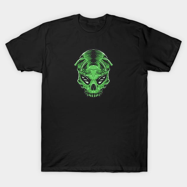 Alien skull T-Shirt by Luckyart11